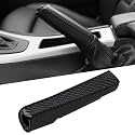 STHIRA® Car Handbrake Cover Non Slip Carbon Fiber Pattern Protector Black
