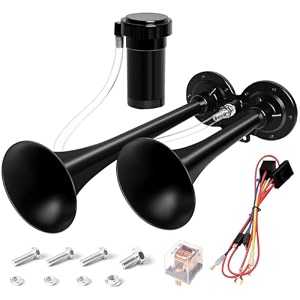 sthira car horn air horn kit 150db double horn loud air horn for verhicals zinc alloy horn verhical modification air horn for 12v vehicals trucks pickup trains cars boats