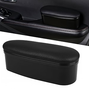 sthira universal car armrest 2 in 1 pu cushioned self-adhesive 20x8x8cm