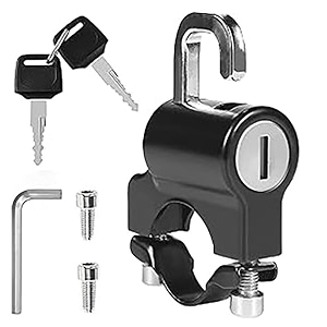 sthira helmet lock for bike heavy duty rust resistant helmet locker for two wheeler anti-theft easy install aluminum alloy fits 22-28mm handlebars for motorcycle scooter e-bike