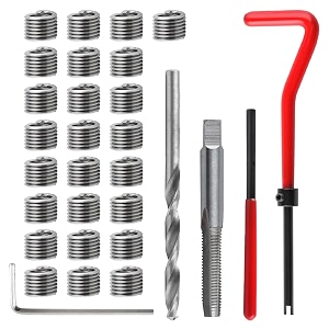 sthira m6 thread repair kit metric 6x1 helicoil insert kit with hss drill bit tap stainless steel inserts installation tools for automotive metal repair tap and die set alternative