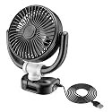 STHIRA® Foldable Car Fan 12 Volt Hi Speed for Cigarette Lighter 12V USB Fan for Car 3-Speed Small Fan for Face with Switch 360 ° Rotatable Quiet Car Cooling Fan Plug and Go, 1.5m Cable, 11x11x13cm