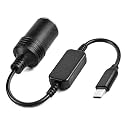 STHIRA® USB C to 12V Car Cigarette Lighter Socket Converter