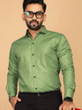 sti Men Solid Casual Light Green Shirt