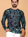 sti Printed Men Round Neck Dark Blue