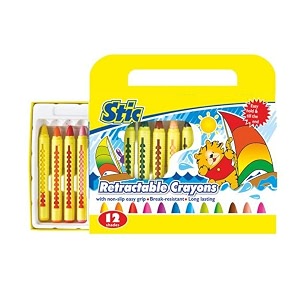 stic 12 retractable crayons toddler grip control unbreakable washable erasable twistable colours non toxic edible finger block motor skills drawing 1 2 3 year toy baby safe kindergarten return gift