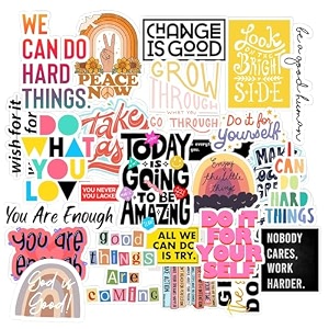 pack of 45 pcs motivation inspirational stickers for laptopmobileguitarjournal etc waterproof residue freepeel and stick