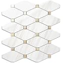 STICKGOO 1 Sheet Peel and Stick Backsplash, Polished Dolomite PVC Mixed Metal Gold Kitchen Backsplash, Stick on Backsplash Wall Tiles for Kitchen, Bathroom, RV
