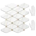 STICKGOO 10 Sheets Peel and Stick Backsplash, Polished Dolomite