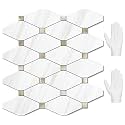 STICKGOO 10 Sheets Peel and Stick Backsplash, Dolomite White
