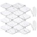 STICKGOO 10 Sheets Peel and Stick Backsplash, Carrara White