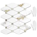 STICKGOO 10 Sheets Peel and Stick Backsplash, Calacatta Golden