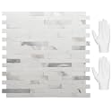 STICKGOO Peel and Stick Backsplash,PVC Wall Tiles Stick on Backsplash for Kitchen(10 Sheets, Statuario White with Metal Silver)
