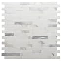 STICKGOO Peel and Stick Backsplash,PVC Wall Tiles Stick on Backsplash for Kitchen(1 Sheet, Statuario White with Metal Silver)