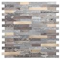 STICKGOO Peel and Stick Backsplash, PVC Wall Tiles Stick on Backsplash for Kitchen(1 Sheet, Distressed Wood with Metal Gold)
