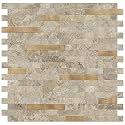 STICKGOO Peel and Stick Backsplash Tile, Stick on Backsplash for Kitchen and Bathroom, Stone Beige Marble Look PVC Mixed Metal Gold Self Adhesive Wall Tiles(Sample)