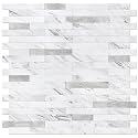 STICKGOO Peel and Stick Backsplash Tile, Stick on Backsplash for Kitchen and Bathroom, Volakas White Look PVC Mixed Metal Silver Self Adhesive Wall Tiles(Sample)
