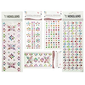 stickiton stone gem stickers of 5mm for arts and crafts  school projects  diy  nail art stickers for girls  circle shape  pack of 5 sheets  total 815 stones round gem stone