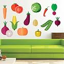 StickMe 'Colourful Vegetables Kids Learning Education Nursery Pre School Kinder Garden Wall Sticker' -SM507 (Multi Colour, Vinyl - 150cm X 150 cm)-Self-Adhesive