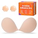 Sticky Bra Push Up,Backless Strapless Bra,Ultra Adhesive Bra,Stick on Bra Push Up for Women's Exotic Bras with Nipple Covers