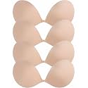 Sticky Bras Push Up - 4 Pairs Adhesive Invisible Silicone Bra Backless Strapless Bra for Women with Nipple Covers