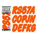 STIFFIE Whip-One Electric Orange 3" Alpha-Numeric Registration Identification Numbers Stickers Decals for Boats &amp; Personal Watercraft
