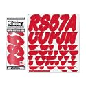 STIFFIE Whip-One Red 3" Alpha-Numeric Registration Identification Numbers Stickers Decals for Boats &amp; Personal Watercraft