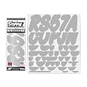 STIFFIE WhipOne Silver Super Sticky 3" Alpha Numeric Registration Identification Numbers Stickers Decals for Sea-Doo Spark, Inflatable Boats, Ribs, Hypalon/PVC, PWC and Boats.
