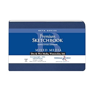stillman amp birn beta softcover sketchbook heavyweight 180lb cold-press white 28 sheets - 85x55 landscape