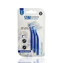 STIM Interdental Angular Adult Manual Brush Iso 3 For Wide Gaps, Smooth Cleaning Between Teeth, Dentist Recommended, Made In India (Blue, 3 Brushes, Pack Of 1)