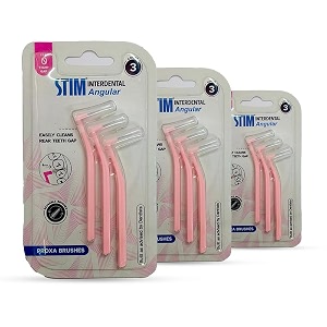 stim interdental angular iso 0-339s for tight gapsdentist recommendedeasy cleaning between teethmade in india pink9 brushespack of 3manualadults
