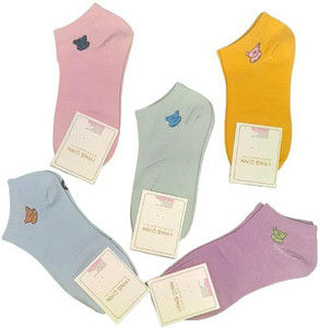 sting bee women solid ankle length pack of 5