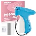 Stitch Gun for Clothes - Handheld Stitch Gun Quick Clothing Fixer - Tagging Gun - Includes 6 Needle, 1000 Black Fasteners & 1000 White Fasteners (Pink/Orange)