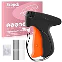 Stitch Gun for Clothes - Handheld Stitch Tag Gun Quick Clothing Fixer - Tagging Gun - Sewing Kit Includes 6 Needle, 1000 Black Fasteners and 1000 White Fasteners (Black, Orange)