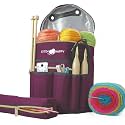 Stitch Happy Knitting Bag (Purple): 7 Pocket Yarn Bag, Crochet Bag, Yarn Storage, or Crochet Storage