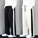STITCHCOUNTER Colorblock Men Black White Track Pants