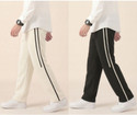 STITCHCOUNTER Colorblock Men Black White Track Pants