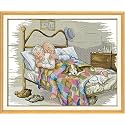 Stitchmelody Stamped Cross Stitch Kits,11CT Printed Pattern DMC Threads Embroidery Set-Happy Couple 22.4''X18.1''