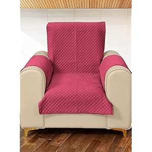 stitchnest 1 seater quilted velvet sofa cover protector pink