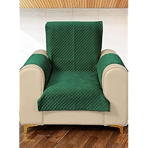 stitchnest 1 seater quilted velvet sofa cover protector green d02