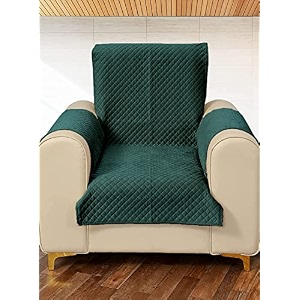 stitchnest 1 seater quilted velvet sofa cover protector beige