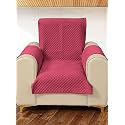 STITCHNEST 1 Seater Quilted Velvet Sofa Cover Protector, Pink