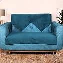 Amazon Brand – Umi 1 Seater Quilted Velvet Sofa Cover Protector, Castleton Green