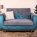 STITCHNEST 1 Seater Quilted Velvet Sofa Cover Protector, Grey