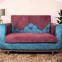 STITCHNEST 1 Seater Quilted Velvet Sofa Cover Protector, Peach