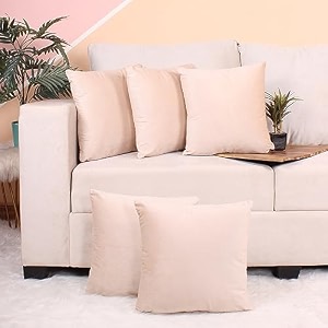 stitchnest set of 2 polycotton cushion covers  yellow amp grey botanical and geometric mix  24x24 inches  modern cushion covers for sofa amp living room decor