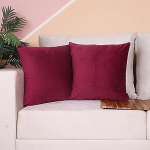 stitchnest both side holland velvet cushion cover set of 2 16 x 16 inches