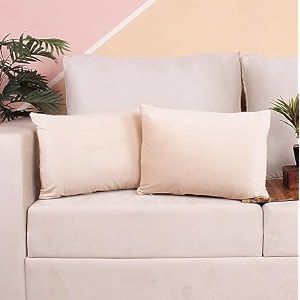 stitchnest set of 2 polycotton cushion covers  yellow amp grey botanical and geometric mix  24x24 inches  modern cushion covers for sofa amp living room decor
