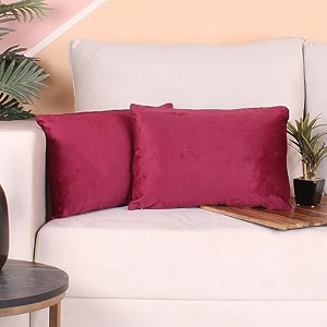 stitchnest both side holland velvet cushion cover set of 2 12 x 18 inches