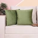 STITCHNEST Set of 2 Polycotton Cushion Covers – Yellow &amp; Grey Botanical and Geometric Mix – 24x24 Inches – Modern Cushion Covers for Sofa &amp; Living Room Decor